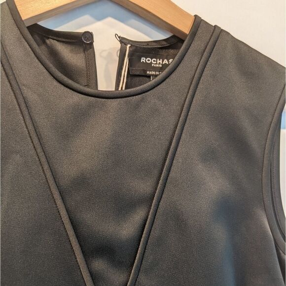 Rochas Paris taffeta black dress 2(38) BNWT - Picture 4 of 9